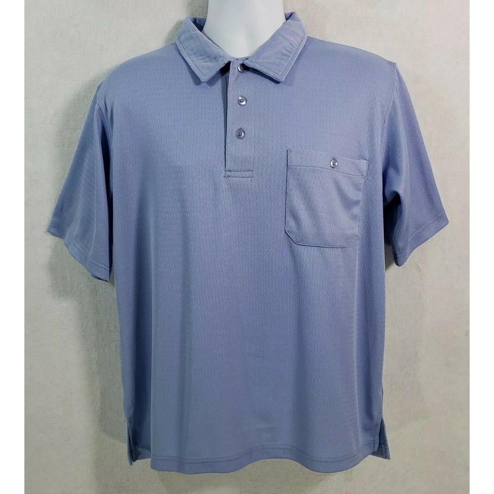 Stone Creek Men Medium Polo Shirt Blue Short Sleeve Stretch Golf Casual 17V